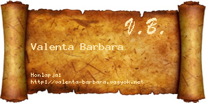 Valenta Barbara névjegykártya